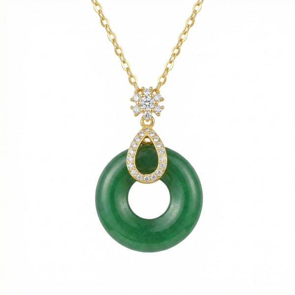 Sterling Silver Jade Pendant Necklace