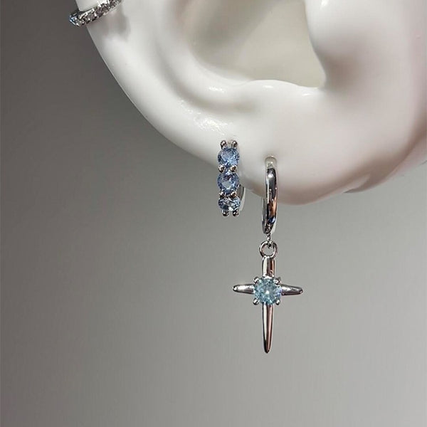 Cross And Star Earring and Hoop (Separate)